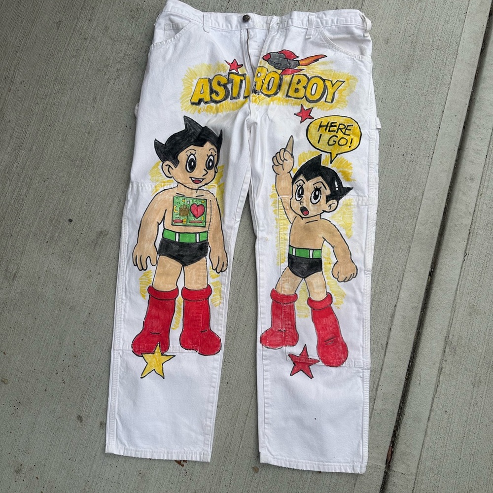 Astro Boy Graphic White Jeans